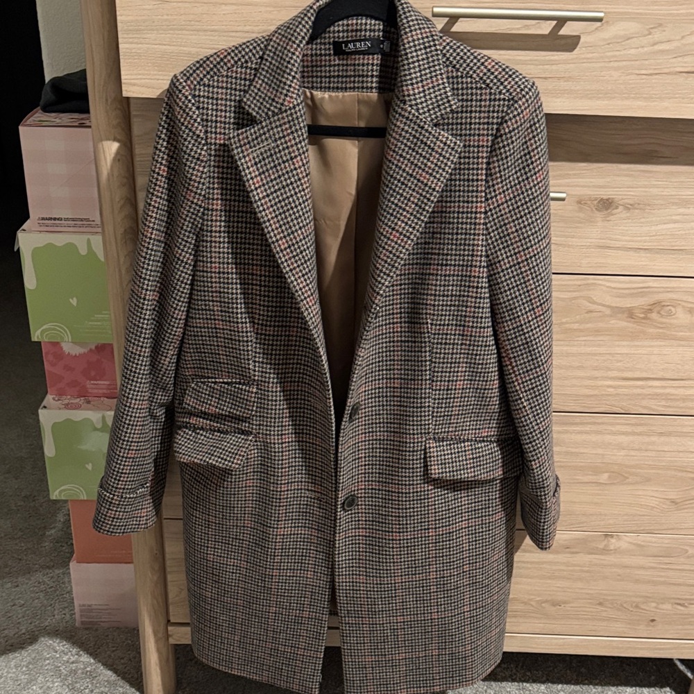 Ralph Lauren Houndstooth Jacket in Black and Tan
